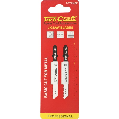 T-SHANK JIGSAW BLADE FOR METAL 2MM 12TPI 75MM 2PC