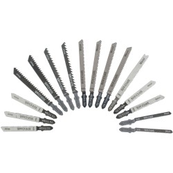 T-SHANK JIGSAW BLADES 16PC SET ASSORTED METAL & WOOD CUTTING T-SHANK JIGSAW BLADES 16PC SET ASSORTED METAL & WOOD CUTTING