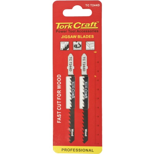 T-SHANK JIGSAW BLADE FAST CUT FOR WOOD 4MM 6TPI 2PC