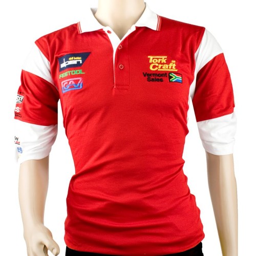 VERMONT MENS  GOLF SHIRT RED 3XL