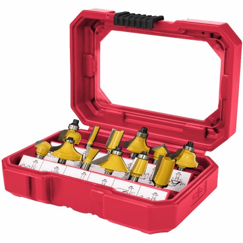 ROUTER BIT SET 12PC 1/4" SHANK HARD CASE