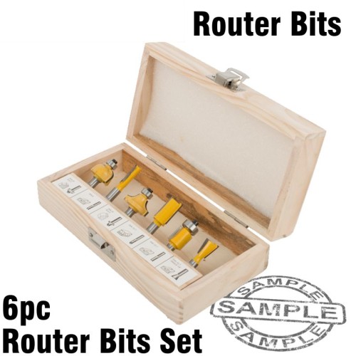 ROUTER BIT SET 6PCE WOODEN BOX