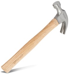 HAMMER CLAW 450G (16OZ) WOODEN HANDLE 280MM & FULL POL HEAD HAMMER CLAW 450G (16OZ) WOODEN HANDLE 280MM & FULL POL HEAD