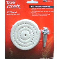 COTTON BUFF 75MM X 6MM SHANK COTTON BUFF 75MM X 6MM SHANK