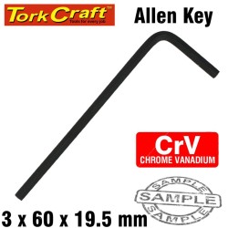 ALLEN KEY CRV BLACK FINISHED 3.0 X 60 X 19.5MM ALLEN KEY CRV BLACK FINISHED 3.0 X 60 X 19.5MM