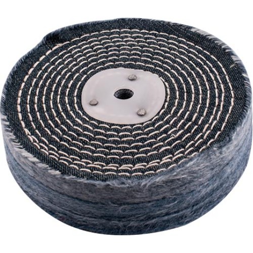 COLOUR BUFF/MOP 150MM X 3 SECTION X 30MM THICK 1/2" HOLE