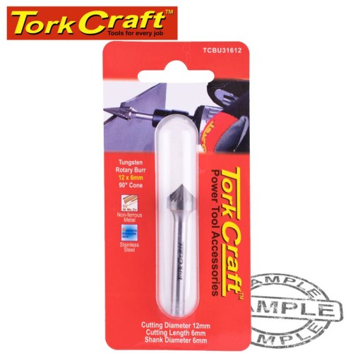 ROTARY BURR TUNGSTEN 12X6X6MM 90 DEGREE CONE ROTARY BURR TUNGSTEN 12X6X6MM 90 DEGREE CONE