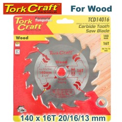BLADE TCT 140 X 16T 20/16/13 GENERAL PURPOSE RIP WOOD BLADE TCT 140 X 16T 20/16/13 GENERAL PURPOSE RIP WOOD
