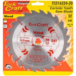BLADE TCT 165 X 24T 20/16 GENERAL PURPOSE RIP BLADE TCT 165 X 24T 20/16 GENERAL PURPOSE RIP