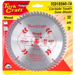 BLADE TCT 185 X 60T 16MM GENERAL PURPOSE CROSS CUT BLADE TCT 185 X 60T 16MM GENERAL PURPOSE CROSS CUT