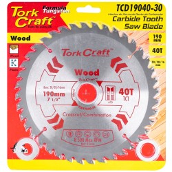 BLADE TCT 190 X 40T 30/20/16MM GENERAL PURPOSE COMBINATION BLADE TCT 190 X 40T 30/20/16MM GENERAL PURPOSE COMBINATION