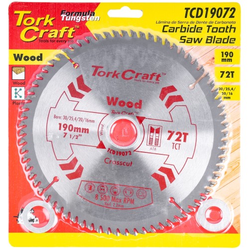 BLADE TCT 190 X 72T 30/ GENERAL PURPOSE CROSS CUT SMOOTH