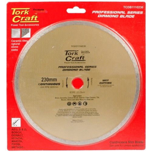 DIAMOND BLADE 230MM X 22.22 CONTINUES RIM