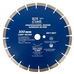 DIAMOND BLADE 300 X 25.4MM GREEN / NEW CONCRETE LASER WELDED SEGMENTED DIAMOND BLADE 300 X 25.4MM GREEN / NEW CONCRETE LASER WELDED SEGMENTED