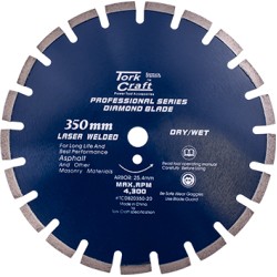 DIAMOND BLADE 350X25.4MM ASPHALT LASER WELDED SEGMENTED TAR DIAMOND BLADE 350X25.4MM ASPHALT LASER WELDED SEGMENTED TAR