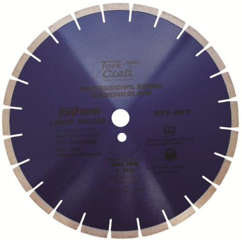 DIAMOND BLADE 350X25.4MM CONCRETE LASER WELDED SEGMENTED