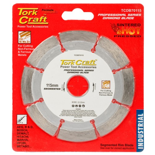DIAMOND BLADE SEG.115 X 22.23MM FOR METAL CUTTING