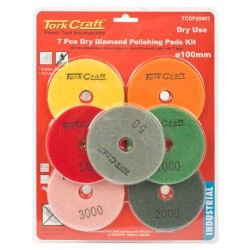 SET OF 7 DIAMOND POLISHING PADS 100MM DRY USE SET OF 7 DIAMOND POLISHING PADS 100MM DRY USE