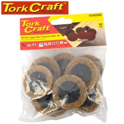 NON WOVEN DISC SCREW TYPE 50MM 10PC BROWN COARSE FOR SURFACE COND. KIT NON WOVEN DISC SCREW TYPE 50MM 10PC BROWN COARSE FOR SURFACE COND. KIT