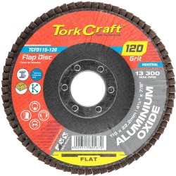 FLAP SANDING DISC 115MM 120 GRIT A/O