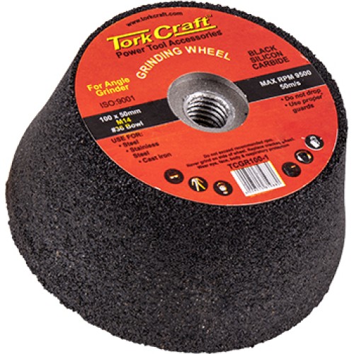 GRINDING WHEEL 100X50 M14 BORE - #36 BOWL - ANGLE GRINDER