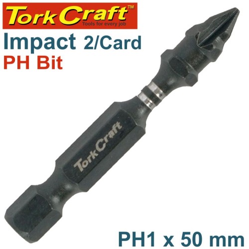 IMPACT PHIL.1 X 50MM POWER BIT 2/CARD PH1