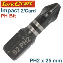 IMPACT PHIL.2 X 25MM INS.BIT 2/CARD PH2