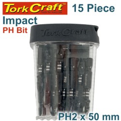 IMPACT PHIL.2 X 50MM POWER BIT 15PC TIC TAC CASE PH2