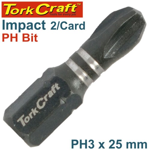 IMPACT PHIL.3 X 25MM INS.BIT 2/CARD PH3