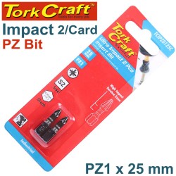 IMPACT POZI.1 X 25MM INS.BIT 2/CARD PZ1
