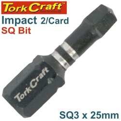 IMPACT SQUARE RECESS INS.BIT NO.3X25MM 2/CARD SQ3