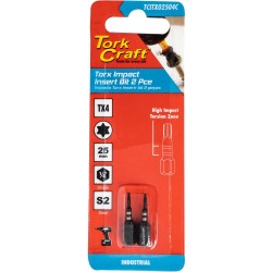 TORX TX 4 IMPACT BIT 25MM 2PC CARDED TORX TX 4 IMPACT BIT 25MM 2PC CARDED