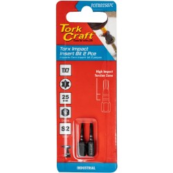TORX TX 7 IMPACT BIT 25MM 2PC CARDED TORX TX 7 IMPACT BIT 25MM 2PC CARDED