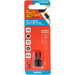 TORX TX 8 IMPACT BIT 25MM 2PC CARDED TORX TX 8 IMPACT BIT 25MM 2PC CARDED