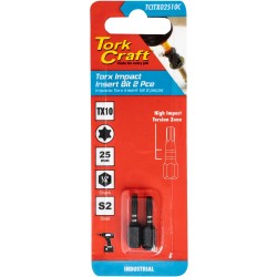 TORX TX 10 IMPACT BIT 25MM 2PC CARDED TORX TX 10 IMPACT BIT 25MM 2PC CARDED