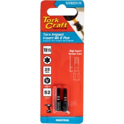 TORX TX 15 IMPACT BIT 25MM 2PC CARDED TORX TX 15 IMPACT BIT 25MM 2PC CARDED