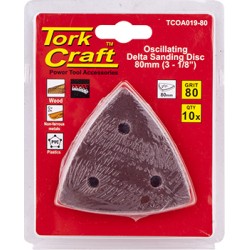 OSCILATING SANDPAPER A/O 80MM 10PC DELTA SHAPE 80GRIT OSCILATING SANDPAPER A/O 80MM 10PC DELTA SHAPE 80GRIT