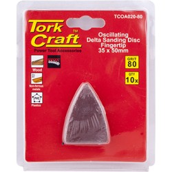 OSCILATING SANDPAPER A/O 35X50MM 10PC FINGERTIP 80GRIT OSCILATING SANDPAPER A/O 35X50MM 10PC FINGERTIP 80GRIT