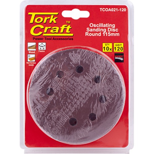 OSCILATING SANDPAPER A/O 115MM 10PC  ROUND 120GRIT