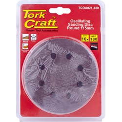 OSCILATING SANDPAPER A/O 115MM 10PC  ROUND 180GRIT