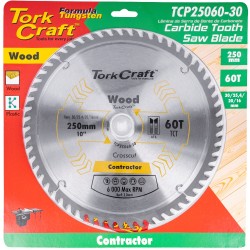 BLADE CONTRACTOR 250 X 60T 30/20/16 CIRCULAR SAW TCT BLADE CONTRACTOR 250 X 60T 30/20/16 CIRCULAR SAW TCT
