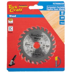 TCT SAW BLADE 85MM X 1.2MM X 15MM X 24T WOOD THIN KERF TCT SAW BLADE 85MM X 1.2MM X 15MM X 24T WOOD THIN KERF