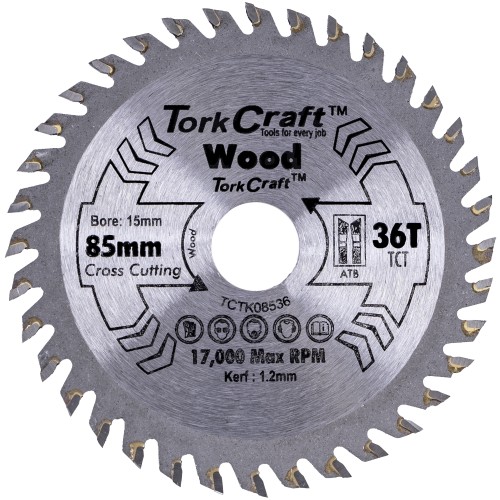TCT SAW BLADE 85MM X 1.2MM X 15MM X 36T WOOD THIN KERF