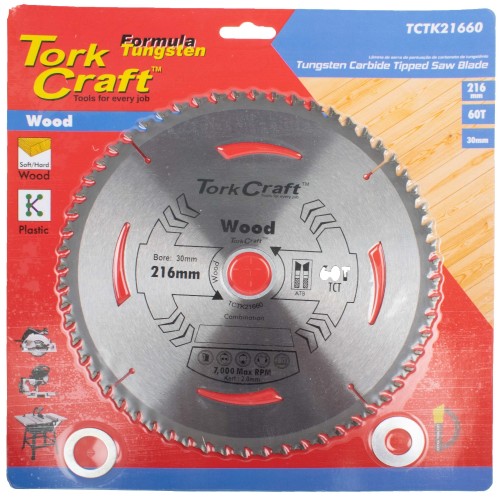 TCT SAW BLADE 216MM X 2.0MM X 30MM X 60T WOOD THIN KERF