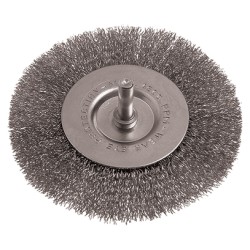 WIRE WHEEL BRUSH 100MM 6MM SHAFT STAINLESS STEEL WIRE WHEEL BRUSH 100MM 6MM SHAFT STAINLESS STEEL
