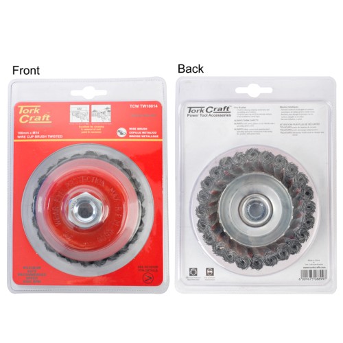 WIRE CUP BRUSH TWISTED 100MMXM14 BLISTER