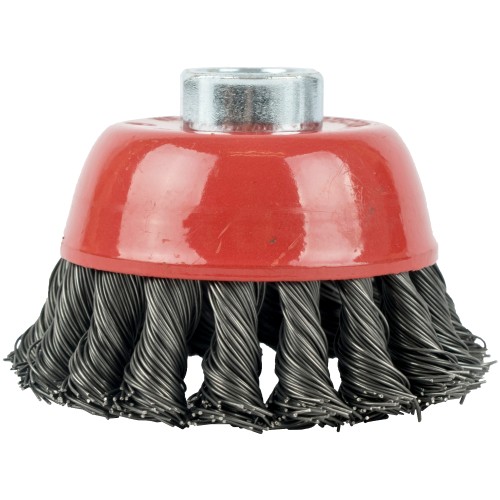 WIRE CUP BRUSH TWISTED 80MM X M14 BLISTER