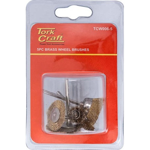 WIRE BRUSHES MINI 5PC BRASS 3.2mm SHAFT ASSORTED SHAPES