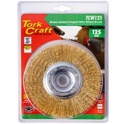 WIRE WHEEL BRUSH 125MM X 14MM X 16MM ARBOR WITH 1/2" BUSH