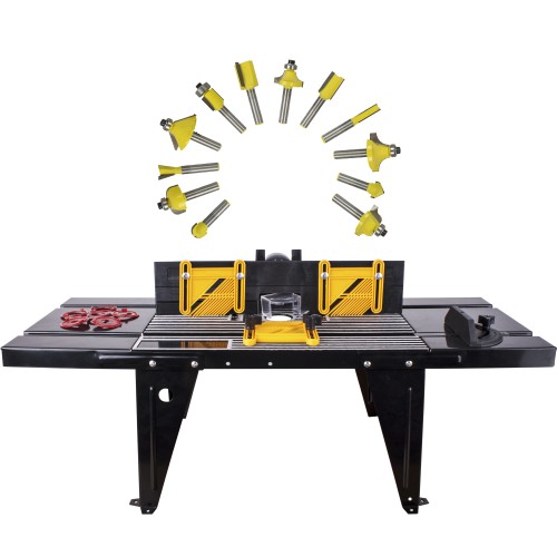 ROUTER TABLE RT001 C/W 12PC 1/4 SHANK ROUTER BIT SET DY012B AG